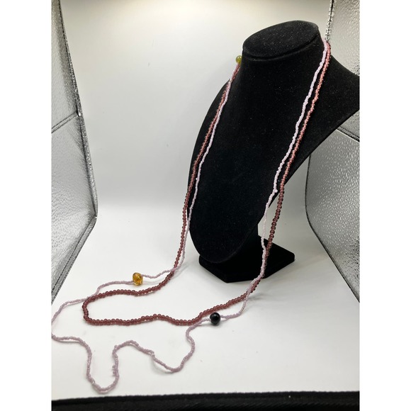 Vintage Purple & Pink Mini Beaded Necklace! - Picture 6 of 7